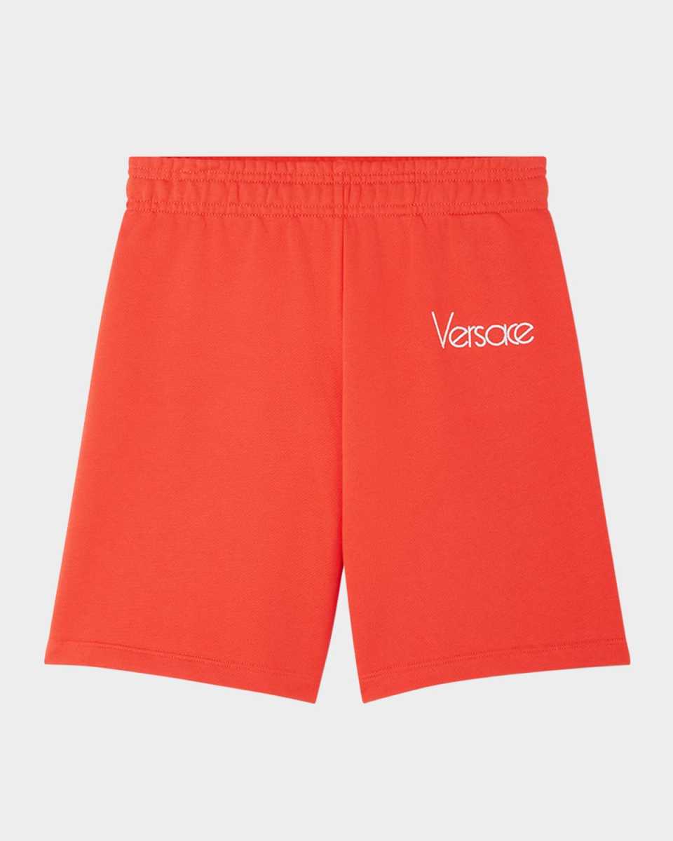 Boy's Fleece Vintage Logo-Print Shorts, Size 6M-14